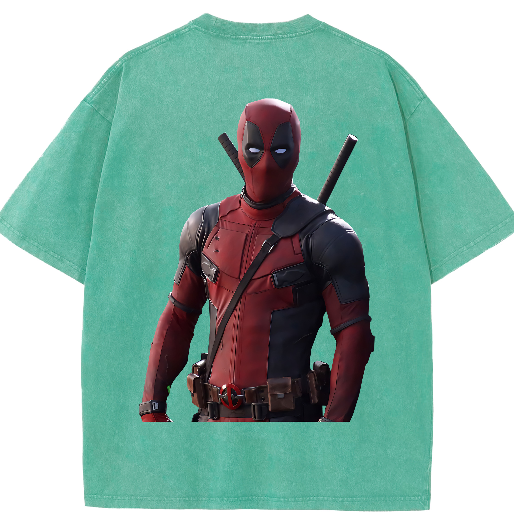 （画像用） Deadpool デッドプール 綿100% ヴィンテージ風 半袖Tシャツ（背面プリント）